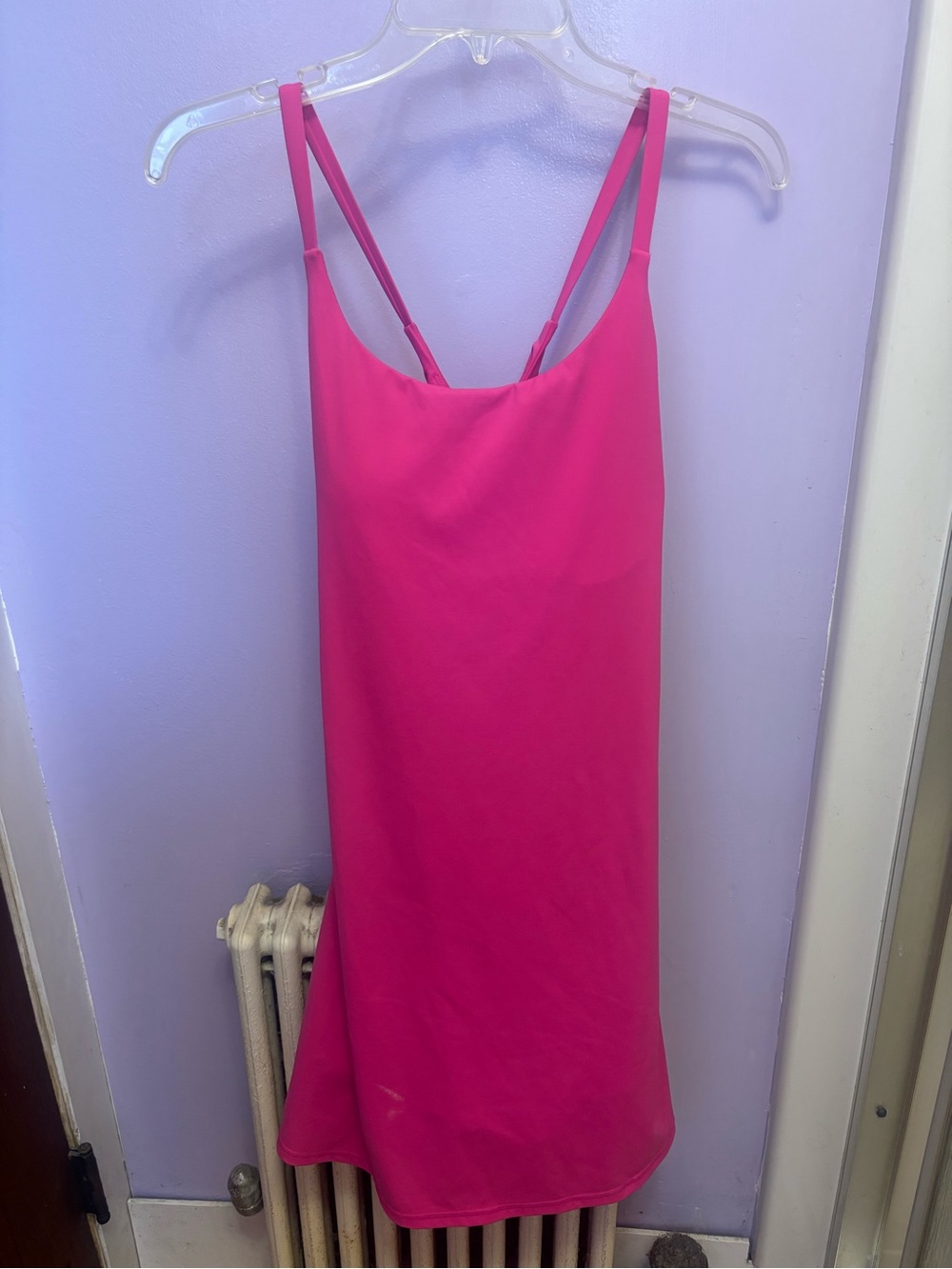 HALARA Hot Pink Slip Dress with Adjustable Straps